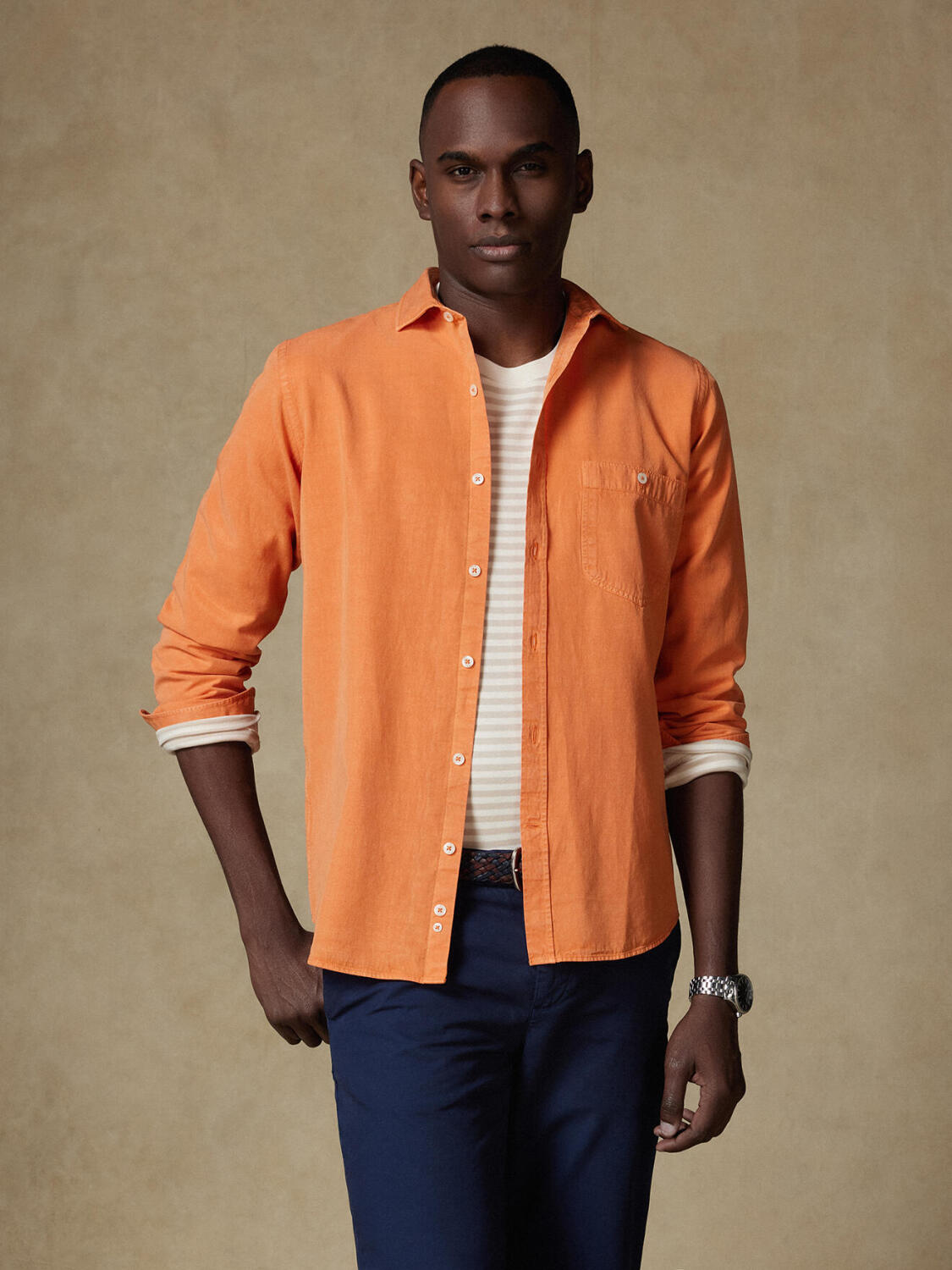 Garry-Hemd aus Baumwoll-Lyocell Orange