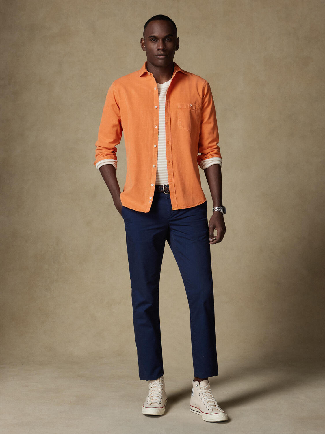 Garry-Hemd aus Baumwoll-Lyocell Orange