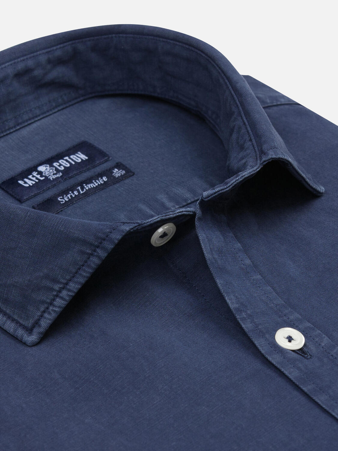 Chemise Garry en coton & lyocell marine