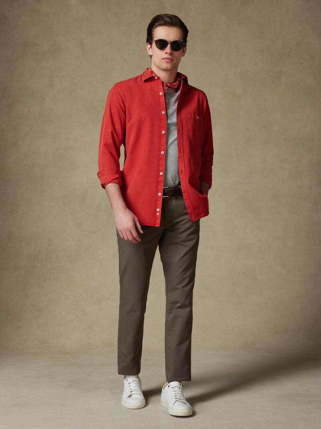 Garry-Hemd aus Baumwolle & Lyocell Rot