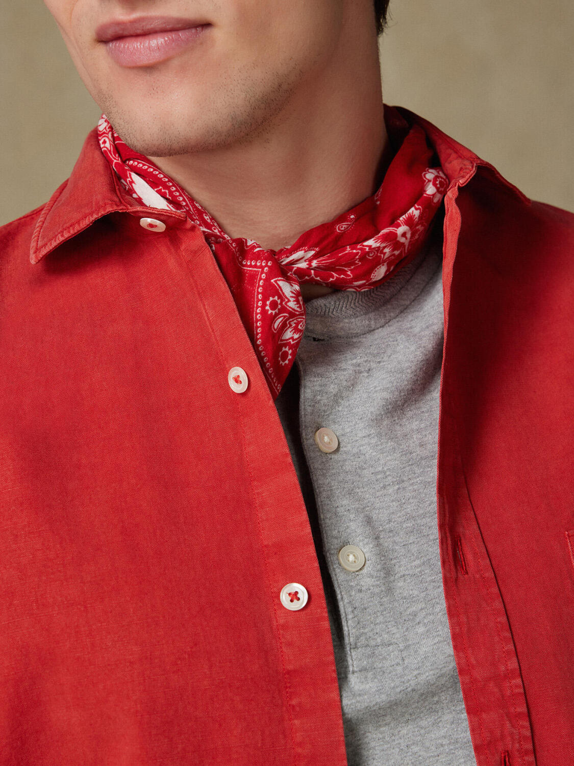 Garry-Hemd aus Baumwolle & Lyocell Rot