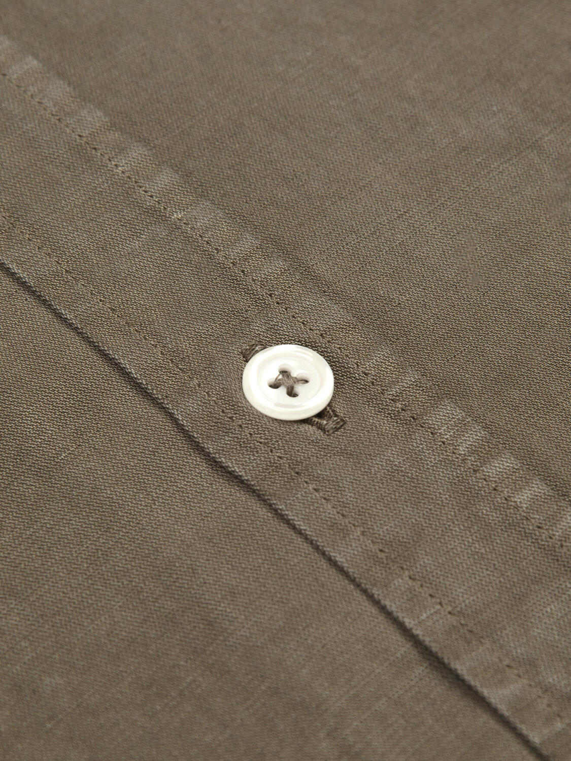 Garry-overhemd van katoen-lyocell kaki