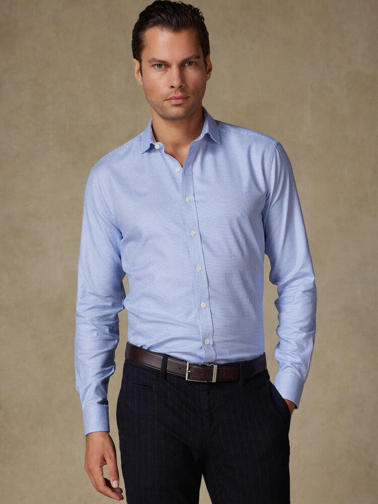 Chemise cintrée Jared en twill bleu