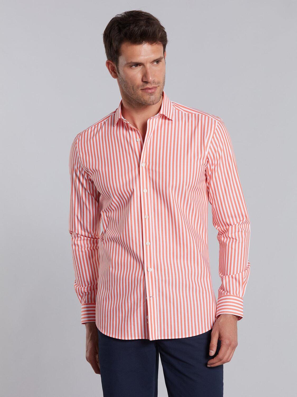 Chemise Alan &agrave; rayures orange