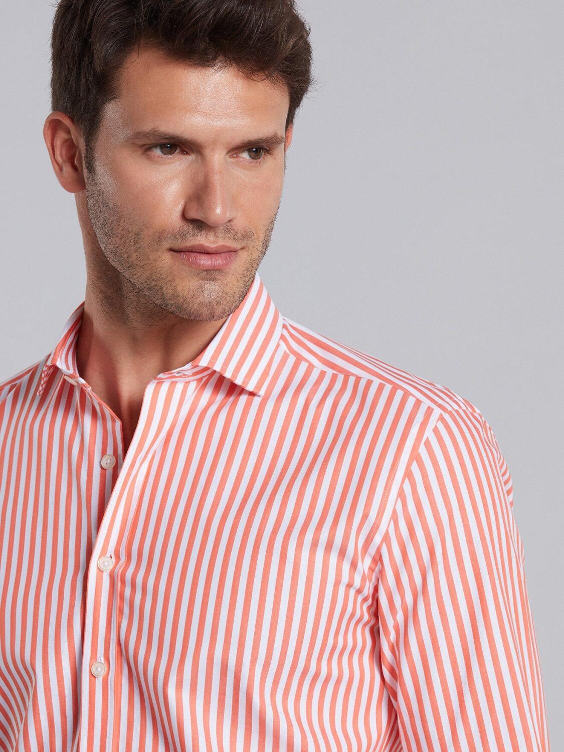 Chemise Alan &agrave; rayures orange