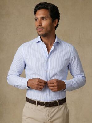 Camicia Albano a righe celesti