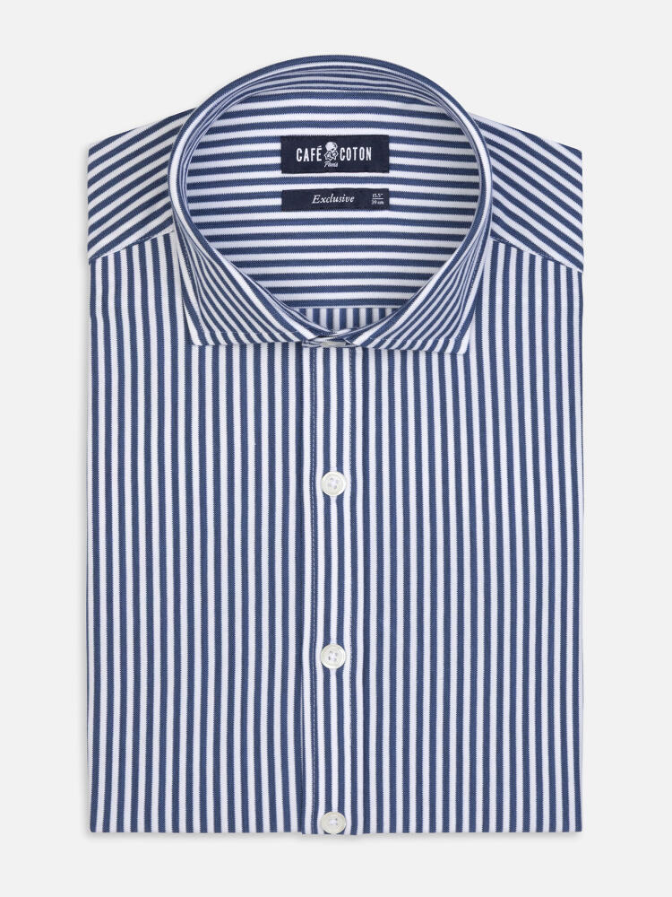 Albano Hemd mit marineblauem Streifen