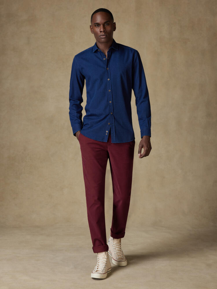 Alford shirt in indigo twill