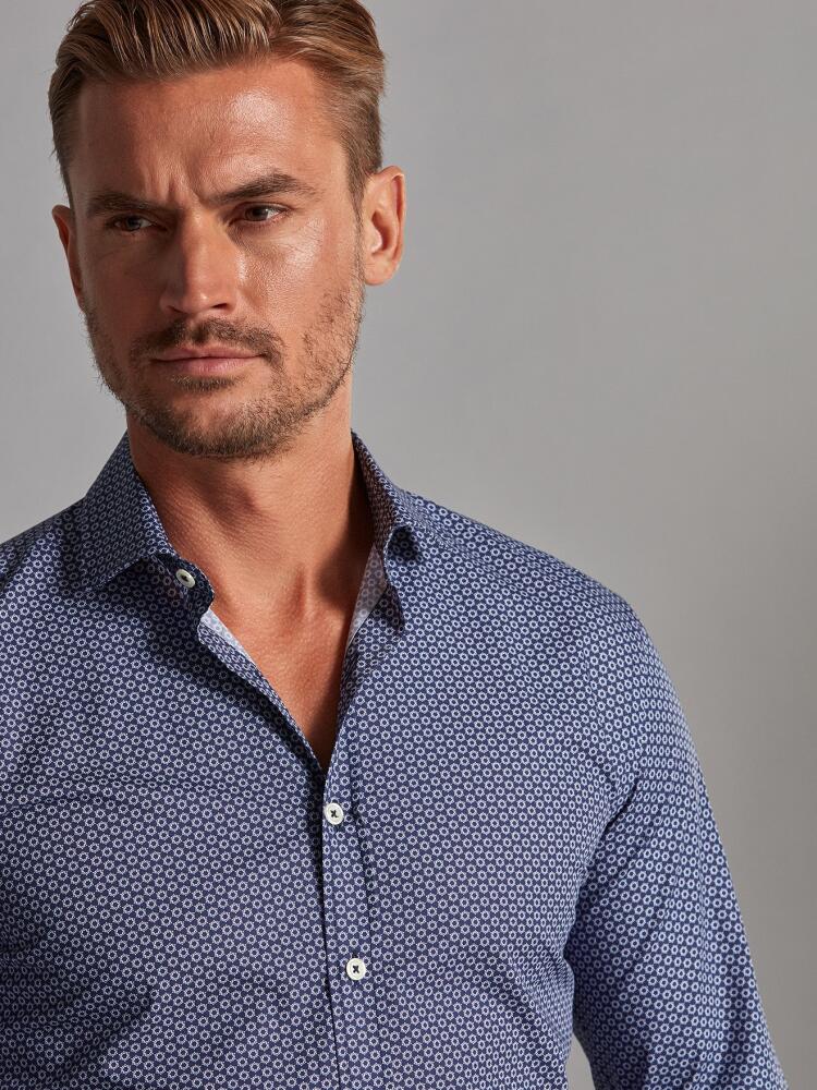 Chemise Alvin marine à motifs imprimés