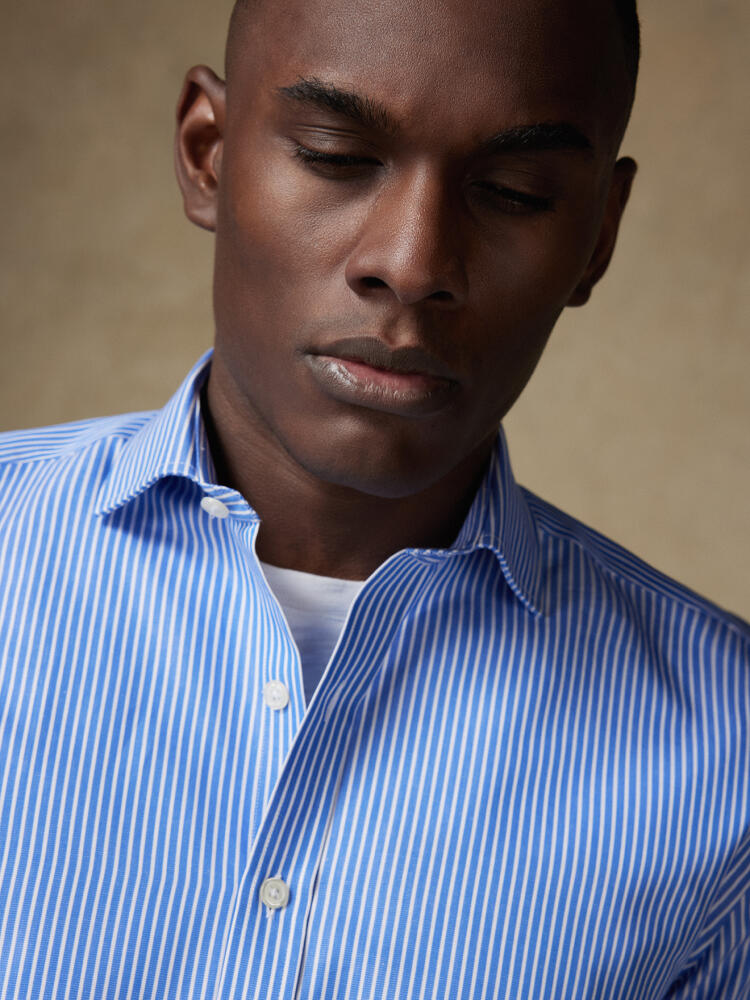 Andrea shirt with blue stripes