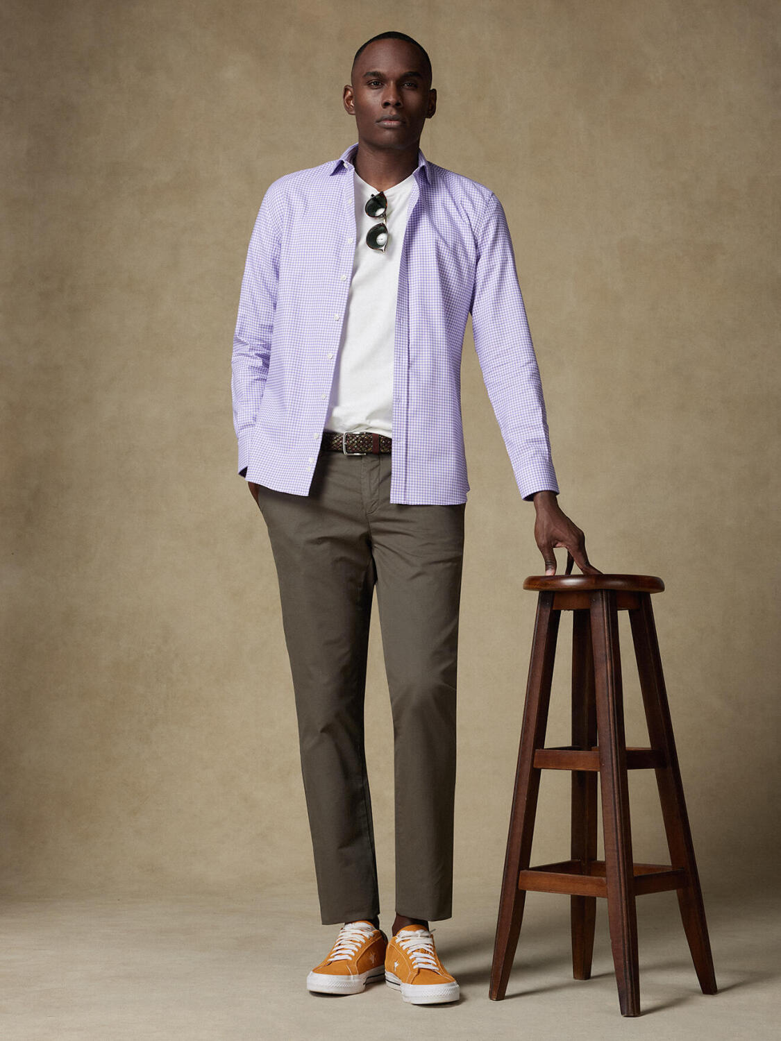 Overhemd Anthony in vichy lila