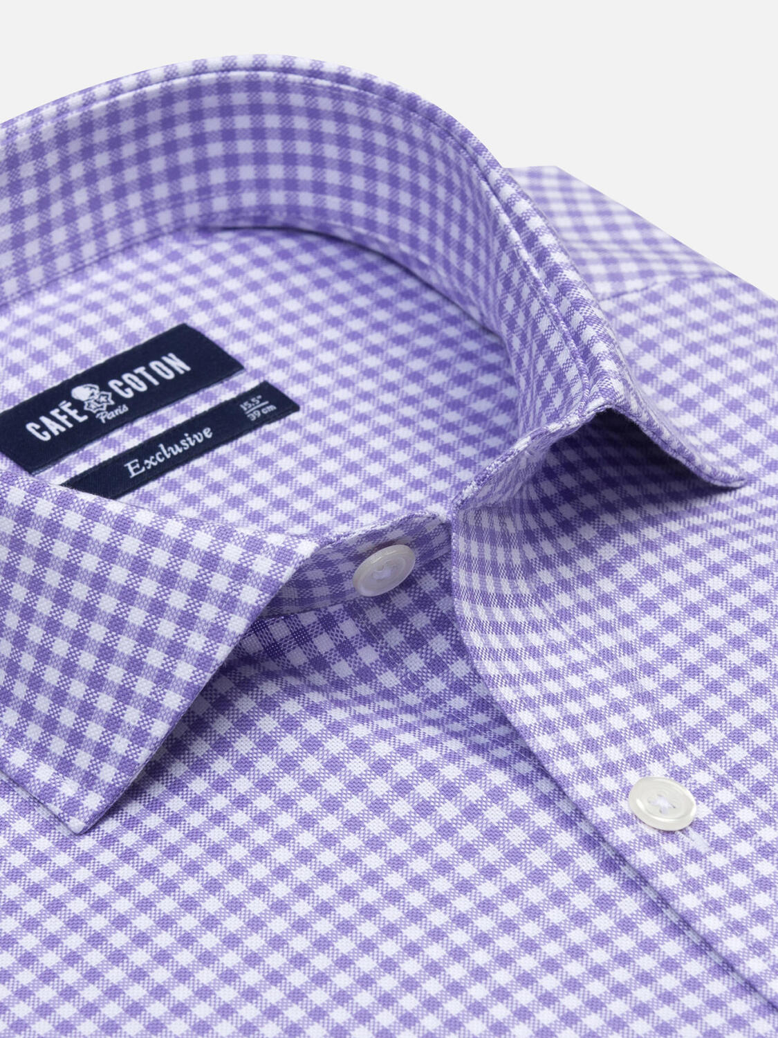 Overhemd Anthony in vichy lila