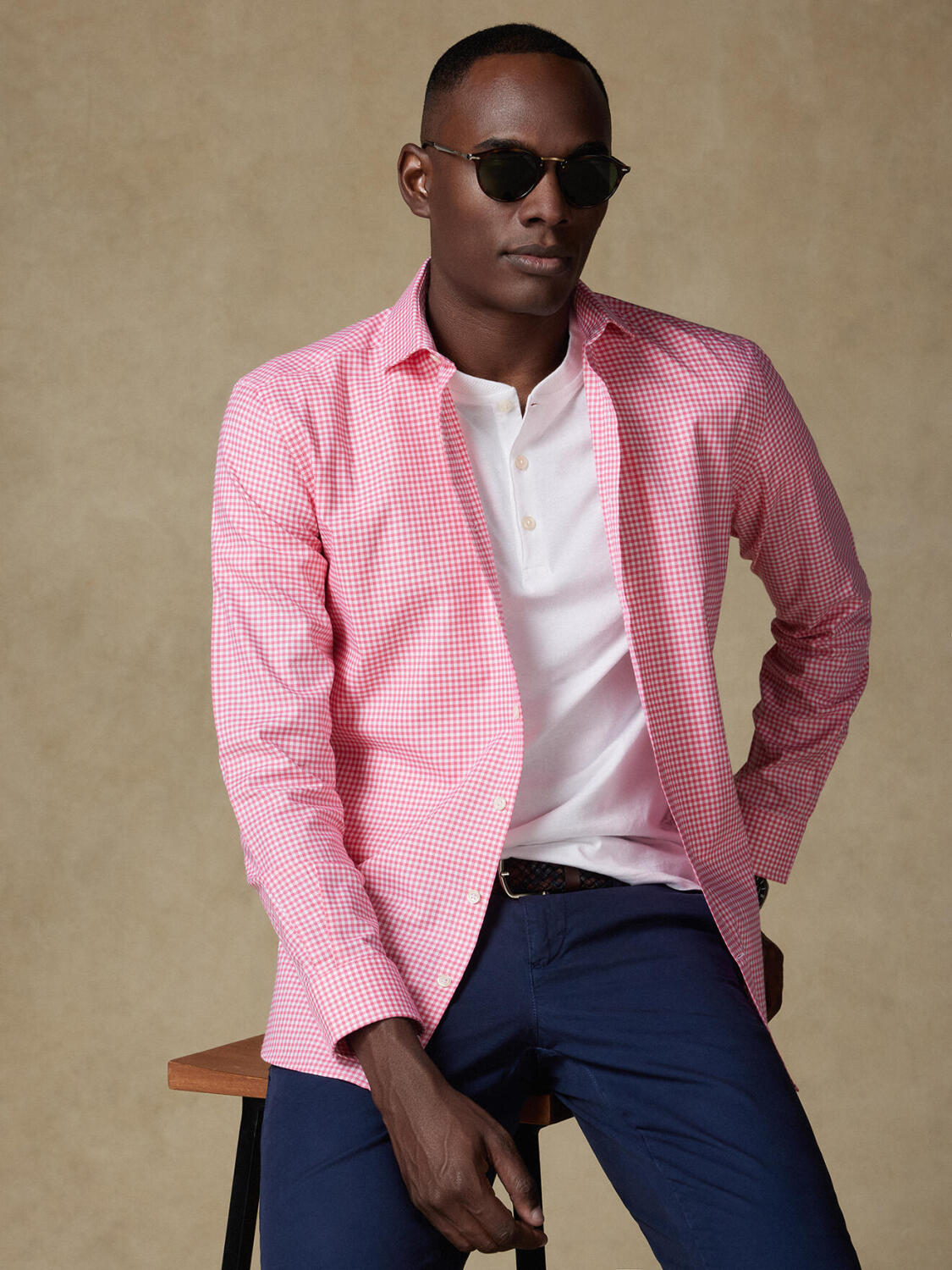 Anthony shirt in fuchsia gingham