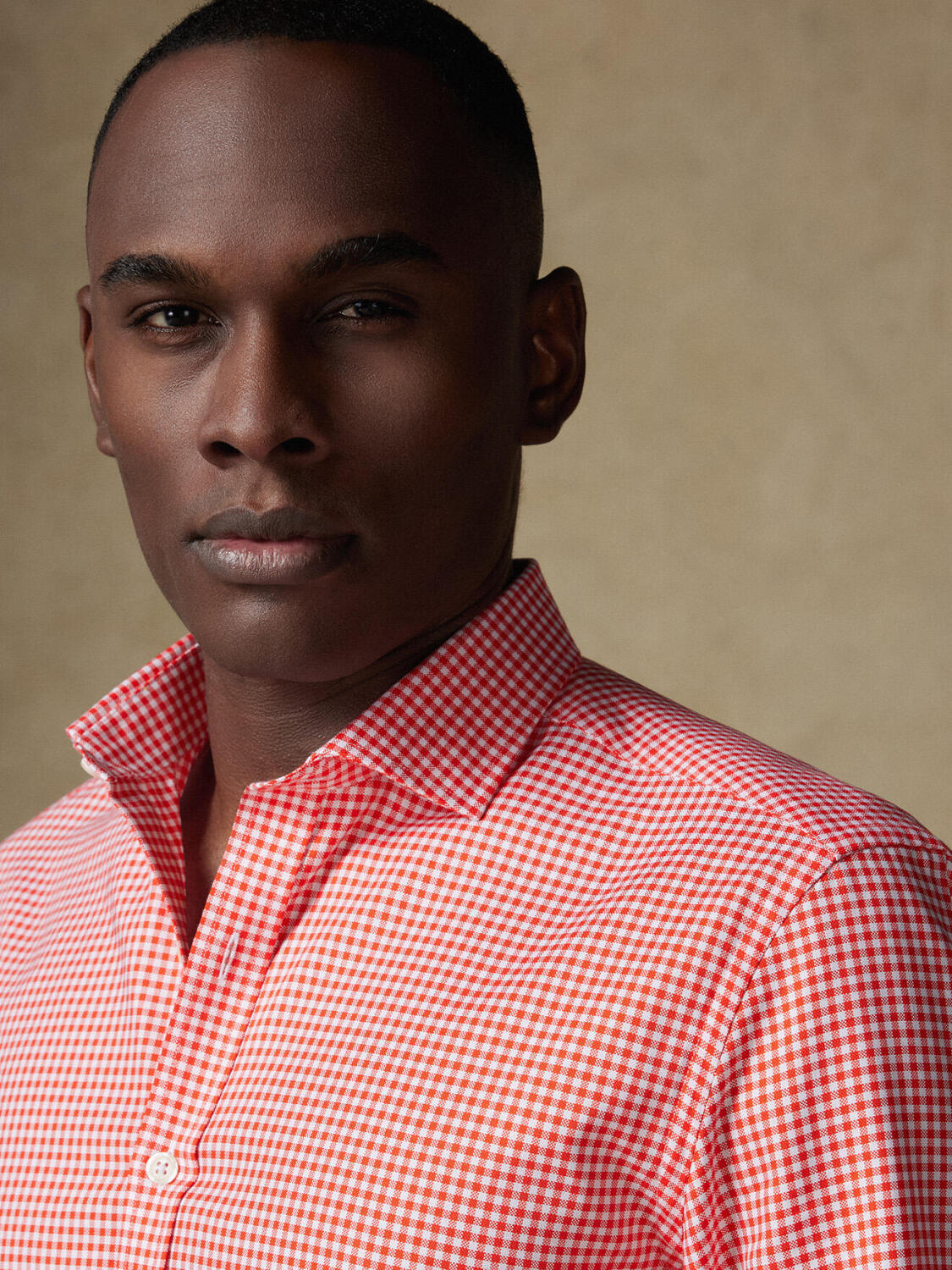 Camisa Anthony en vichy naranja