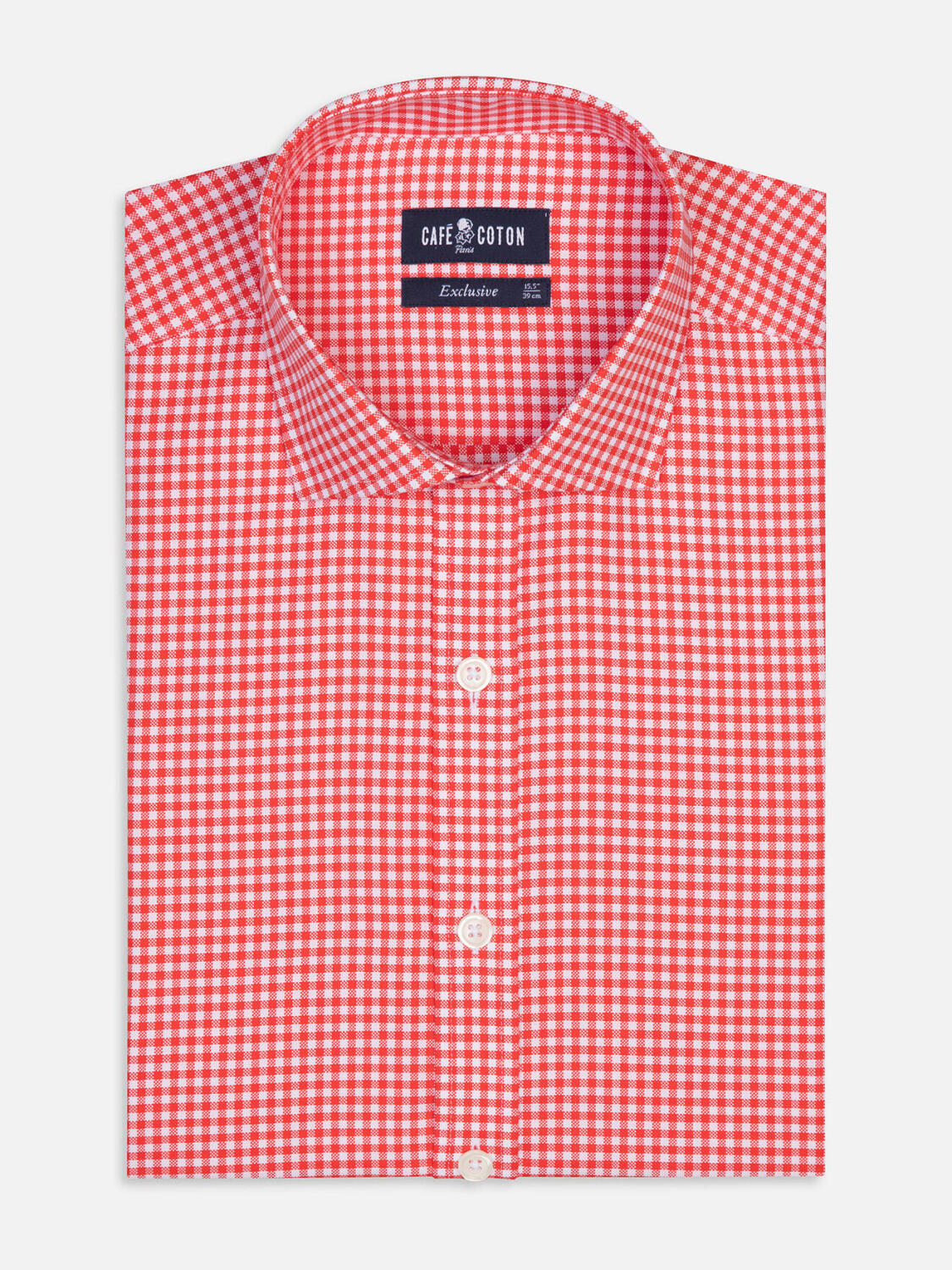 Camisa Anthony en vichy naranja