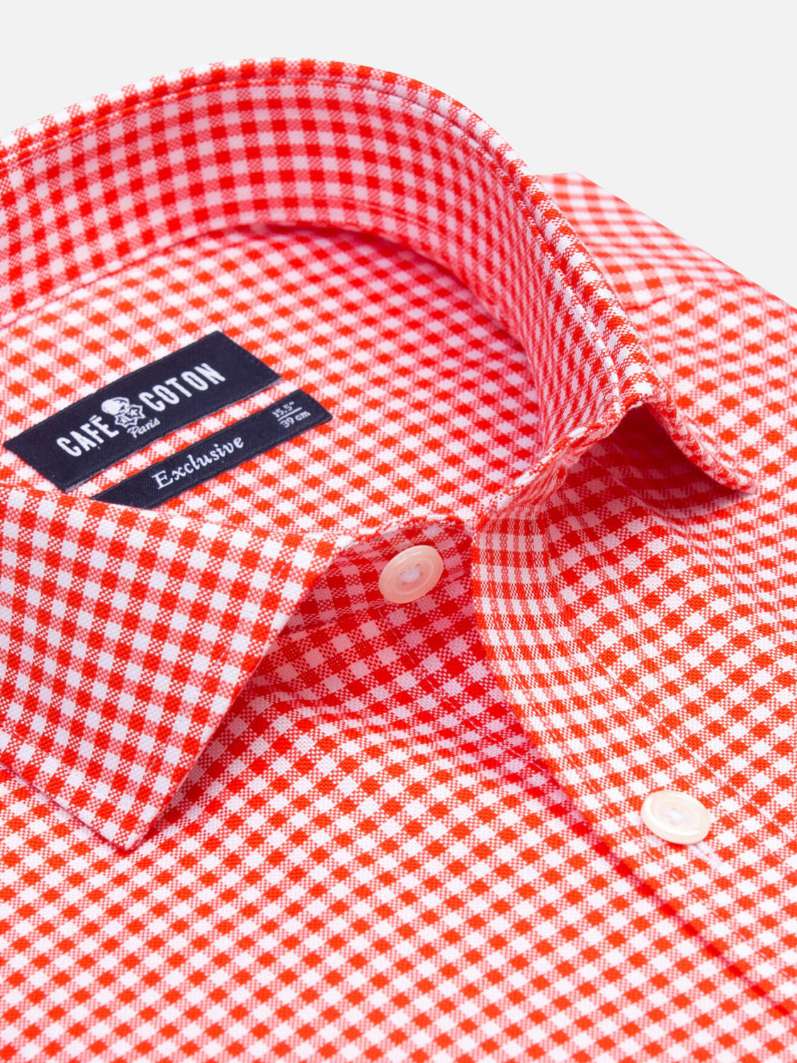 Camisa Anthony en vichy naranja