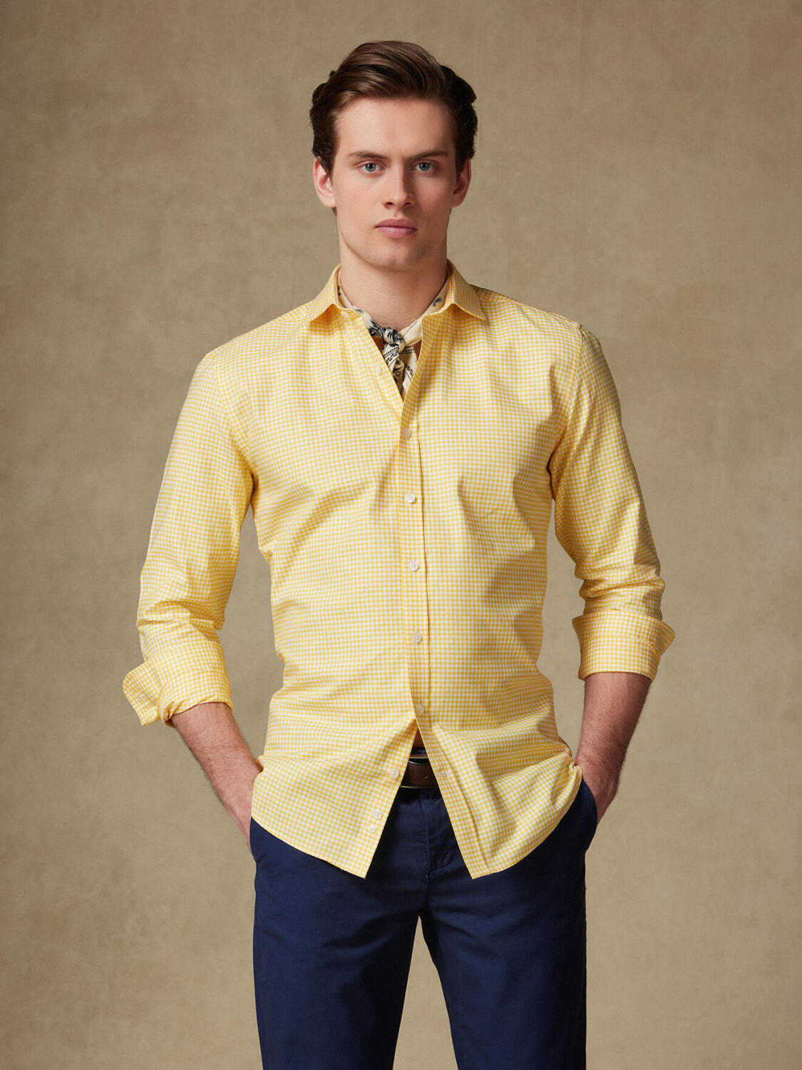 Anthony Hemd in gelb Vichy