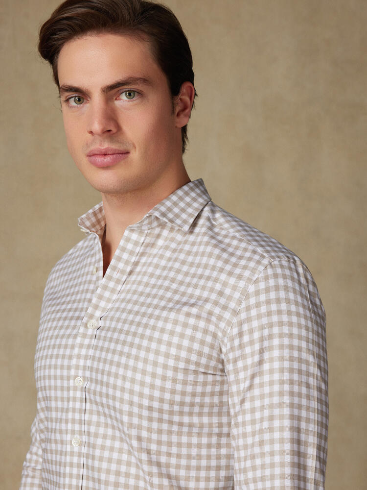 Camisa Ash de cuadros crema