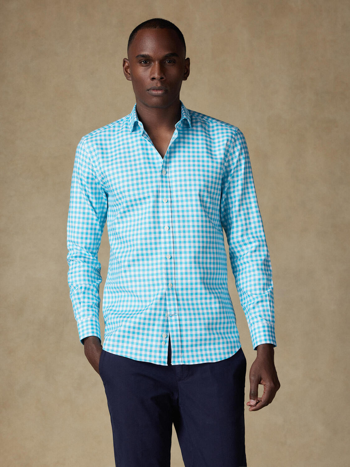 Camicia Ash a quadri turchese