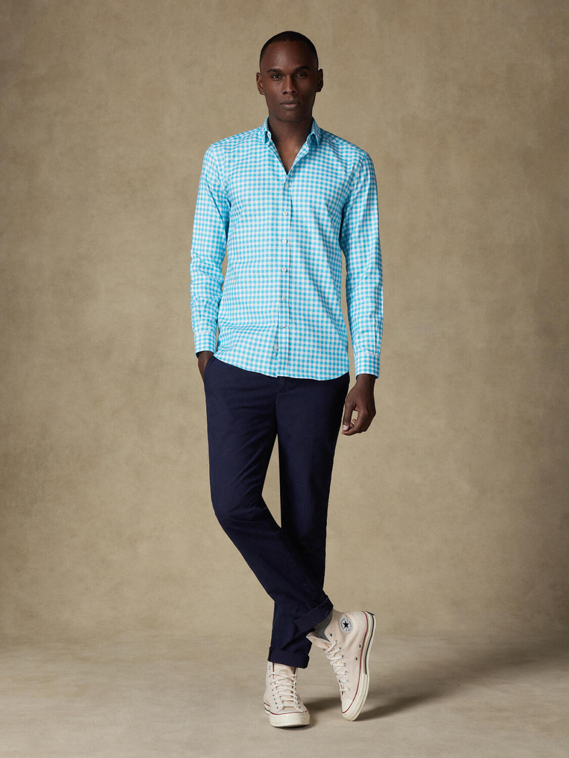 Camicia Ash a quadri turchese