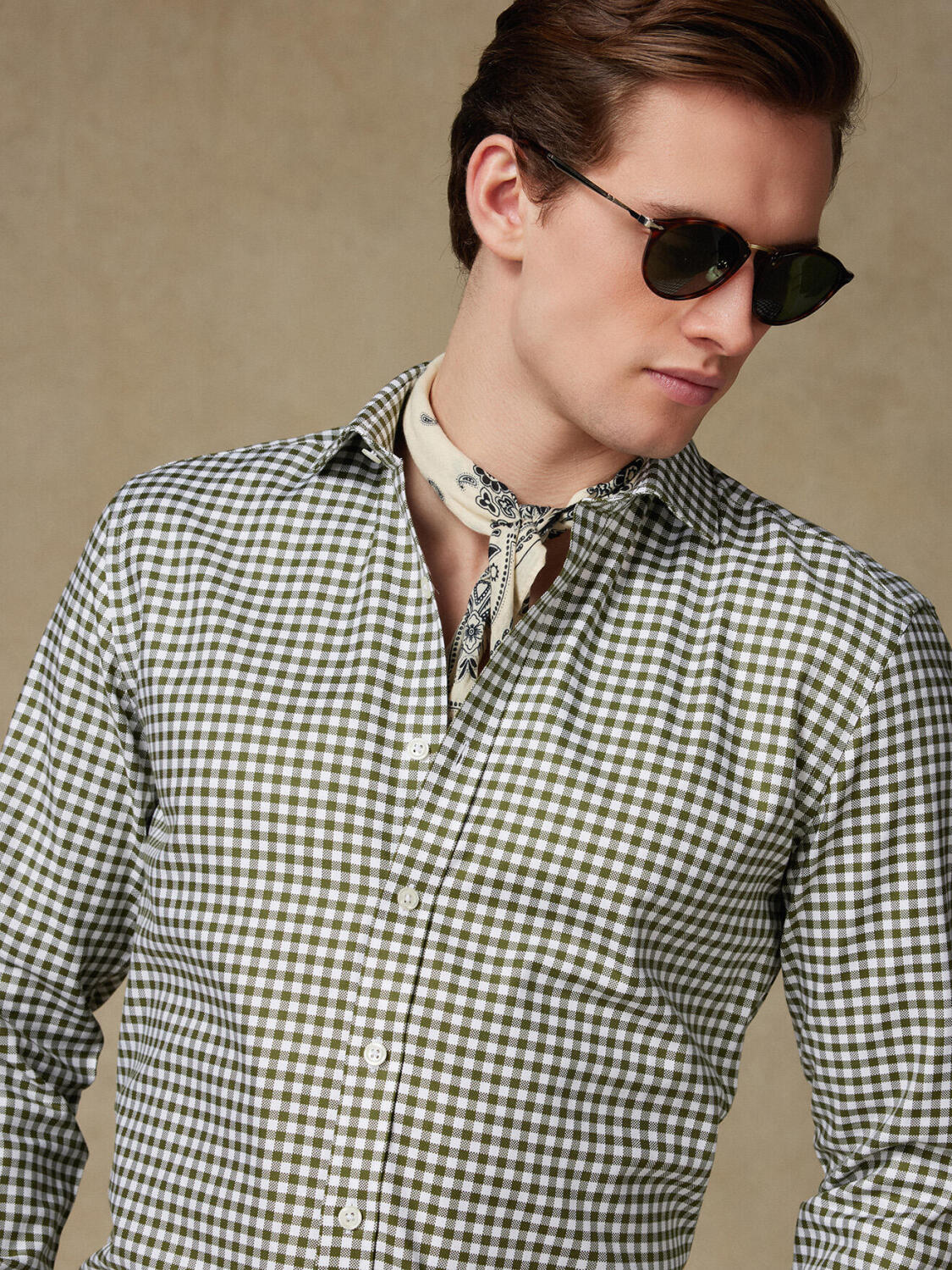 Chemise Ash à carreaux kaki