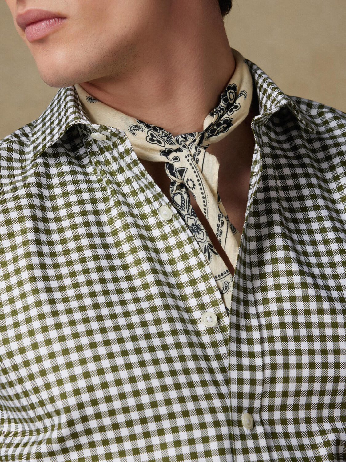 Chemise Ash à carreaux kaki