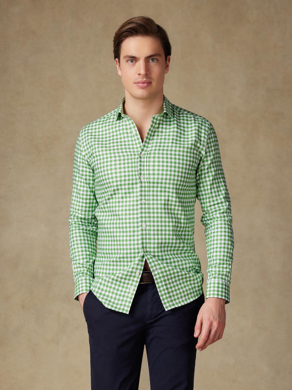 Camicia Ash a quadri verde cenere