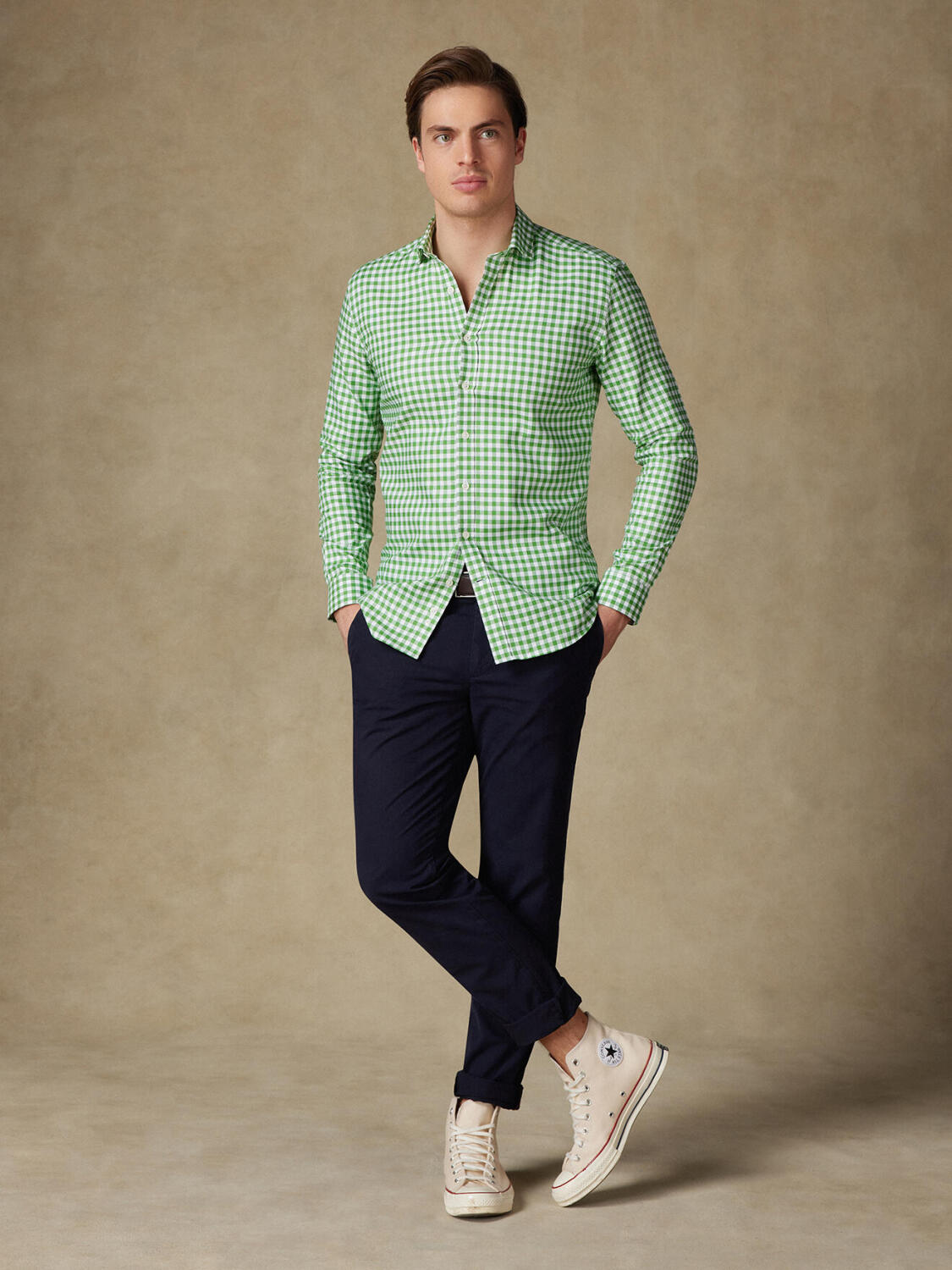 Camicia Ash a quadri verde cenere