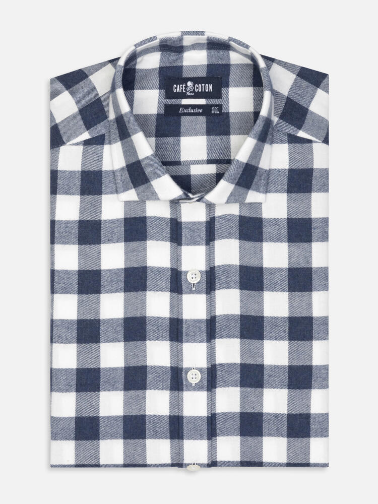 Barkley navy check flannel shirt