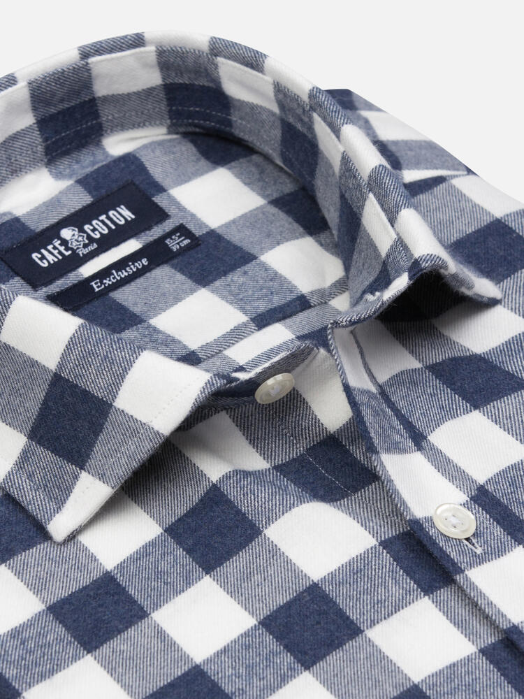 Barkley navy check flannel shirt