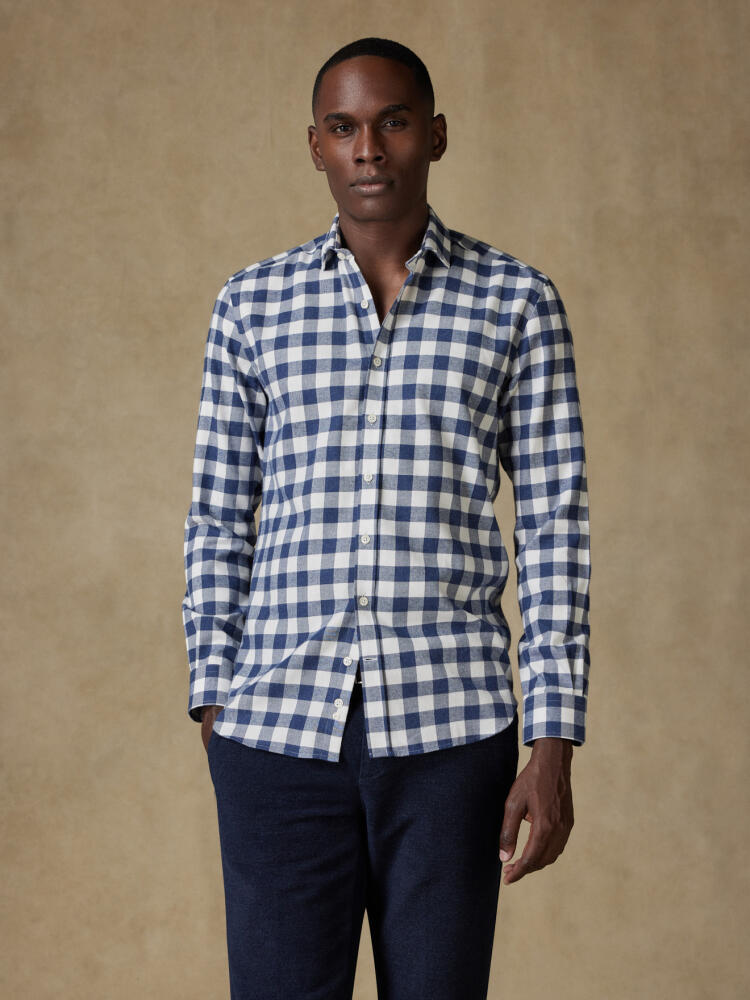 Barkley navy check flannel shirt