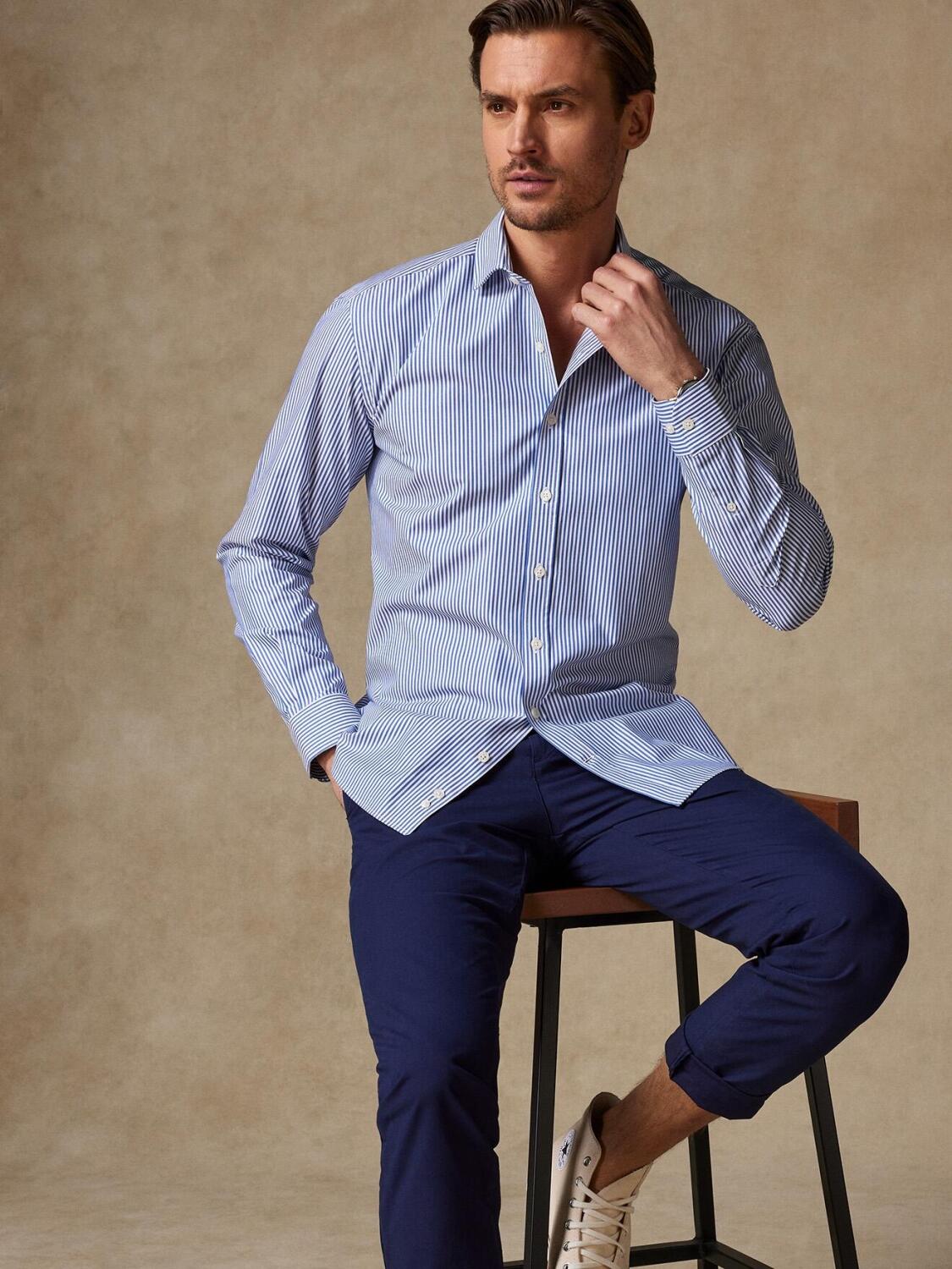 Chemise Barney à rayures marine