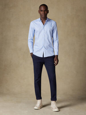 Barry shirt with sky blue stripes