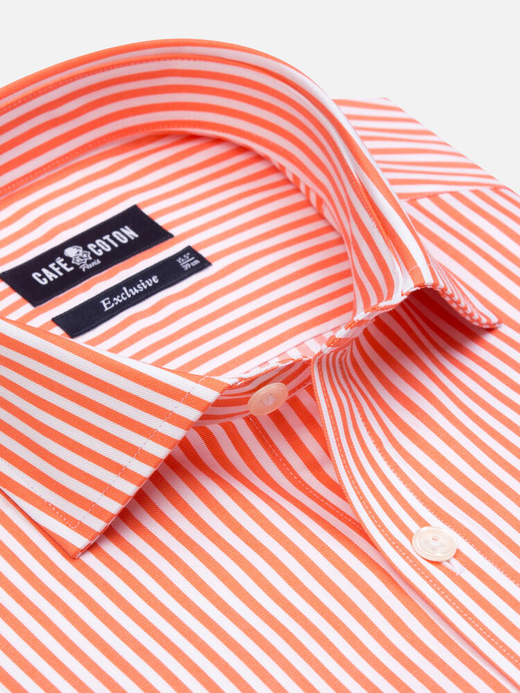 Orange striped dress shirt online