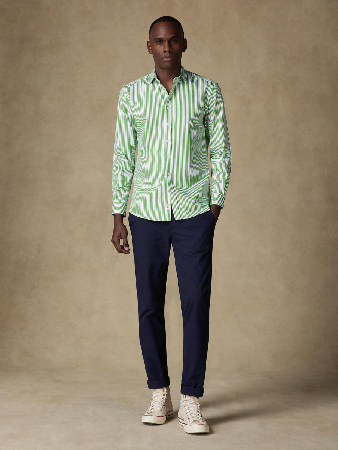 Barry groen gestreept overhemd