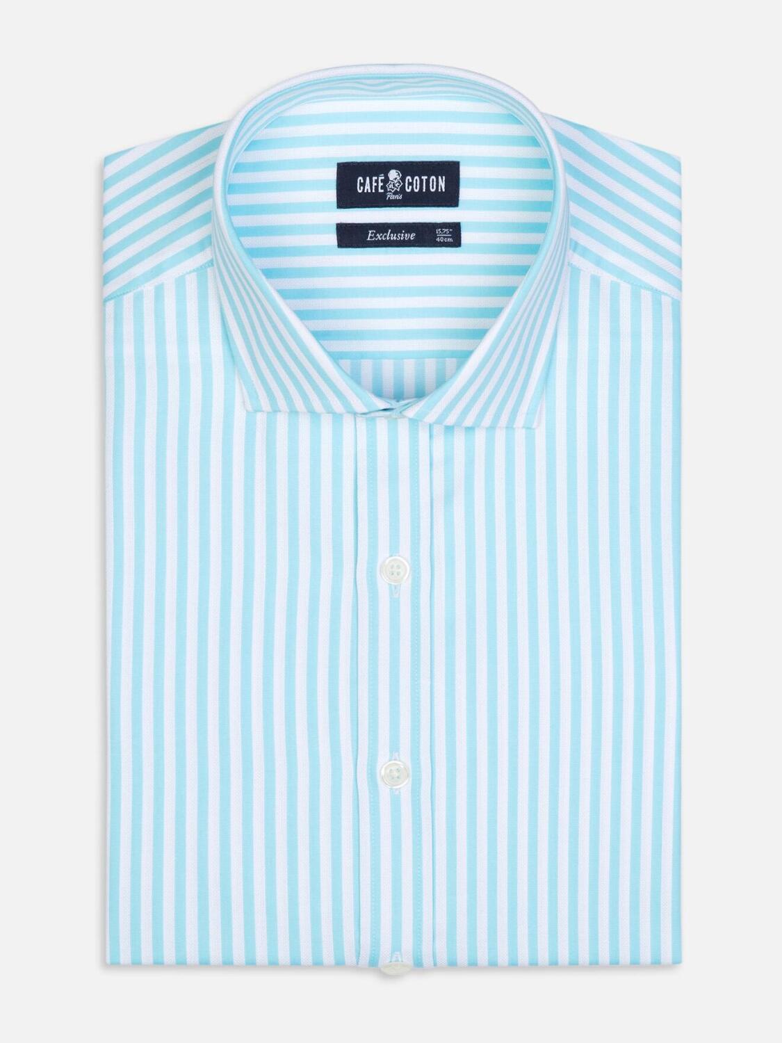 Chemise Benjy &agrave; rayures turquoise