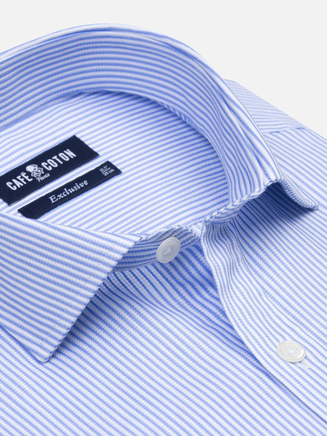 Camicia Bennett a righe celeste