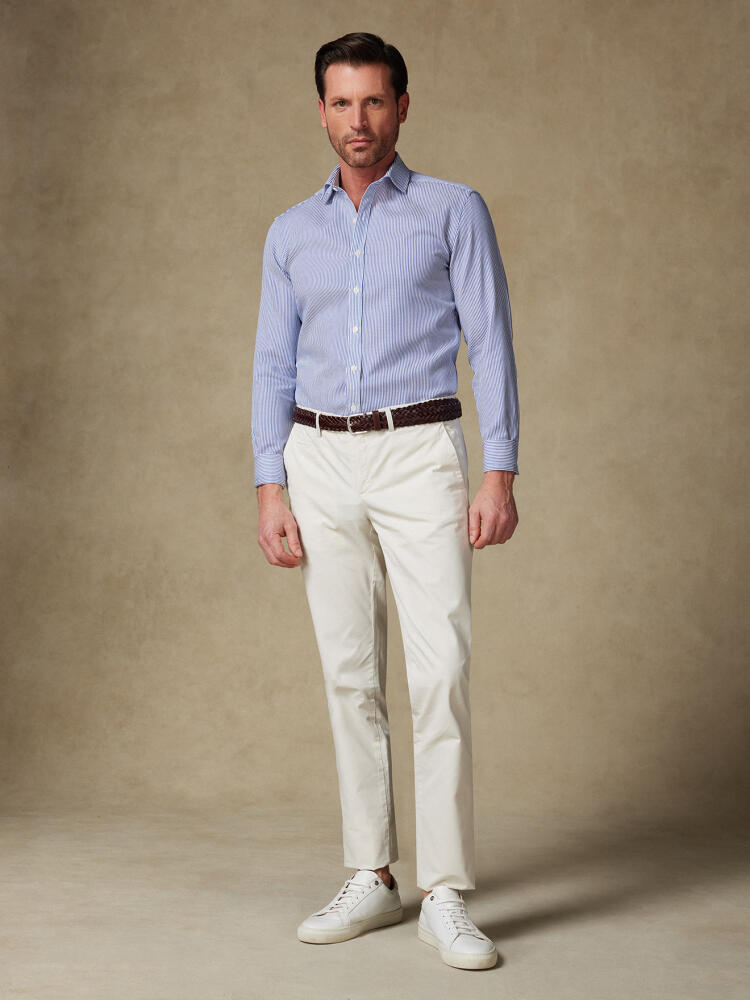 Bennett shirt with navy blue stripes
