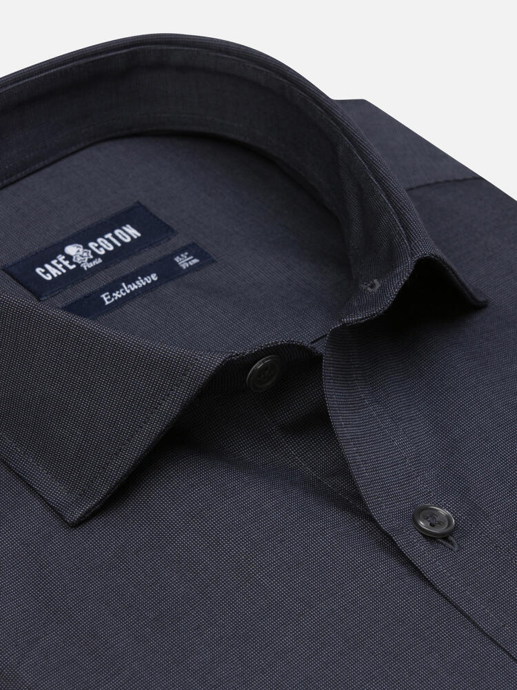 Bob anthracite micro-oxford shirt