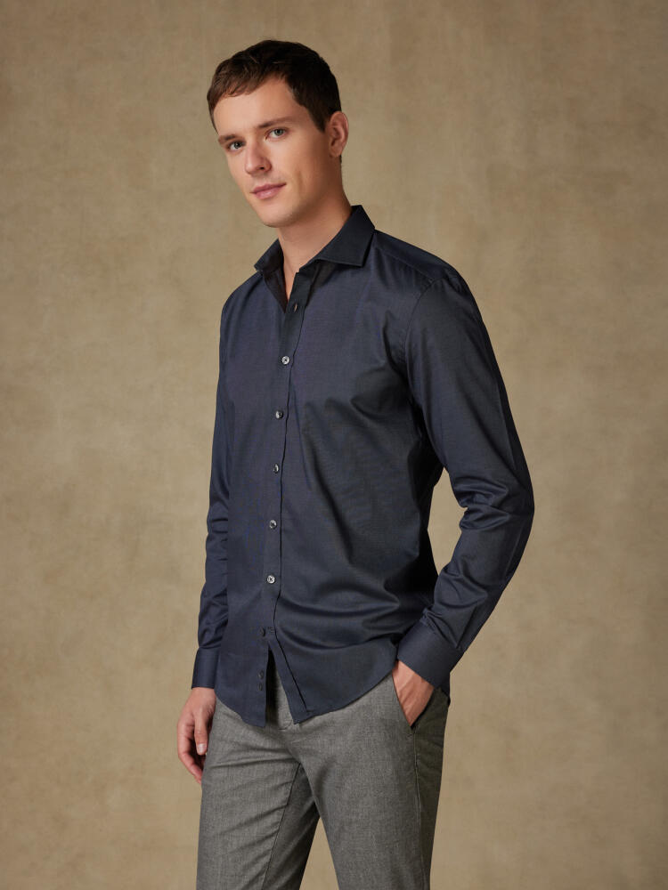 Bob anthracite micro-oxford shirt