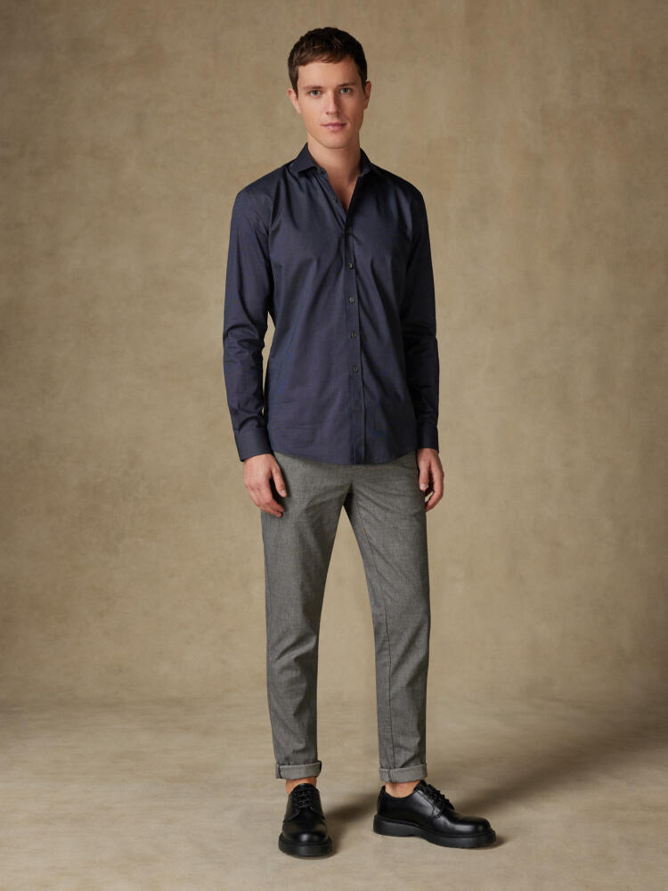 Bob anthracite micro-oxford shirt