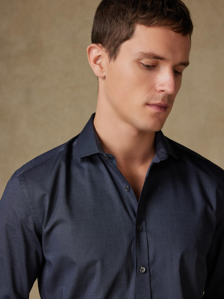 Bob anthracite micro-oxford shirt