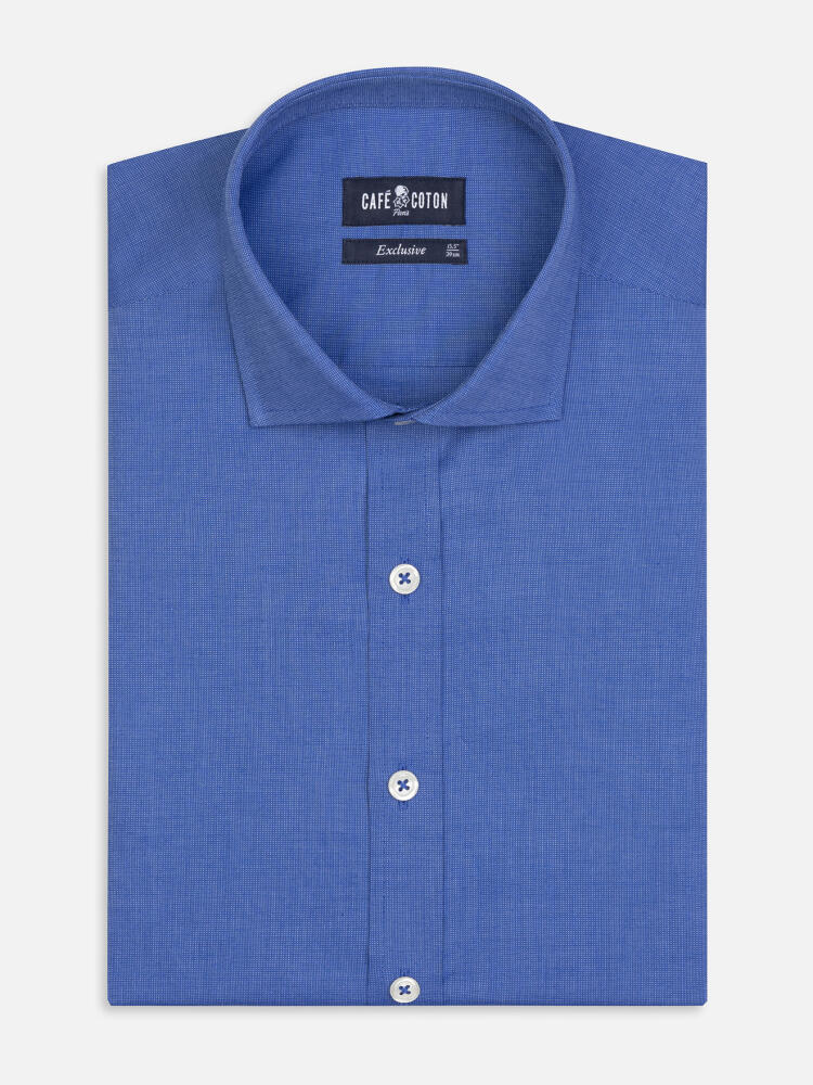 Chemise Bob en micro-oxford bleu