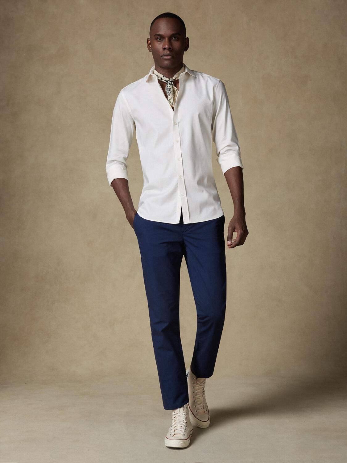 Bolton shirt off-white en coton & lyocell