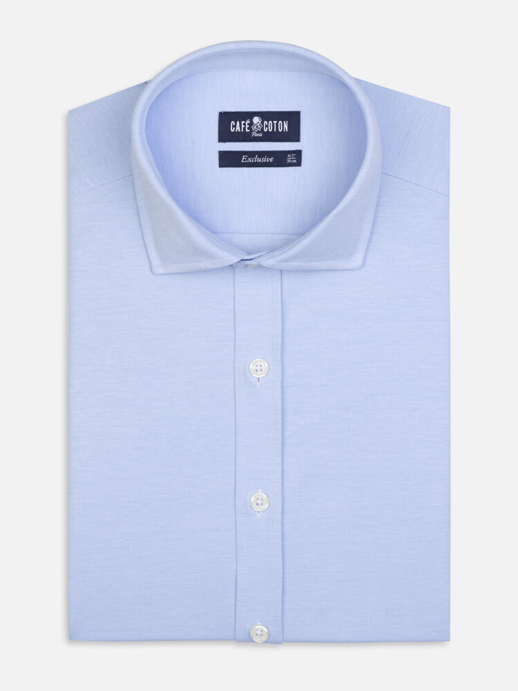 Boxy Hemd aus himmelblauen Jersey