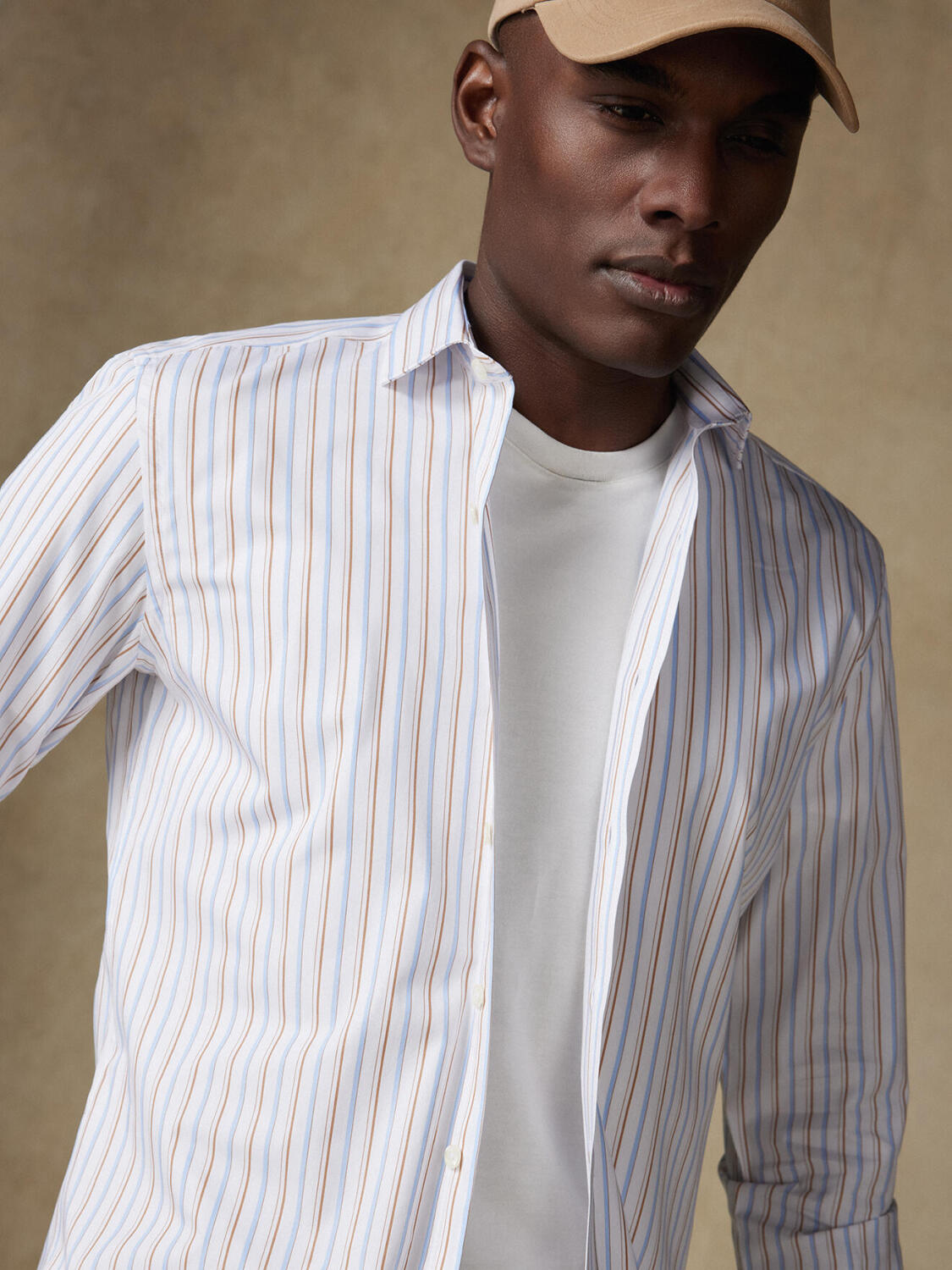 Overhemd Brent met strepen havana