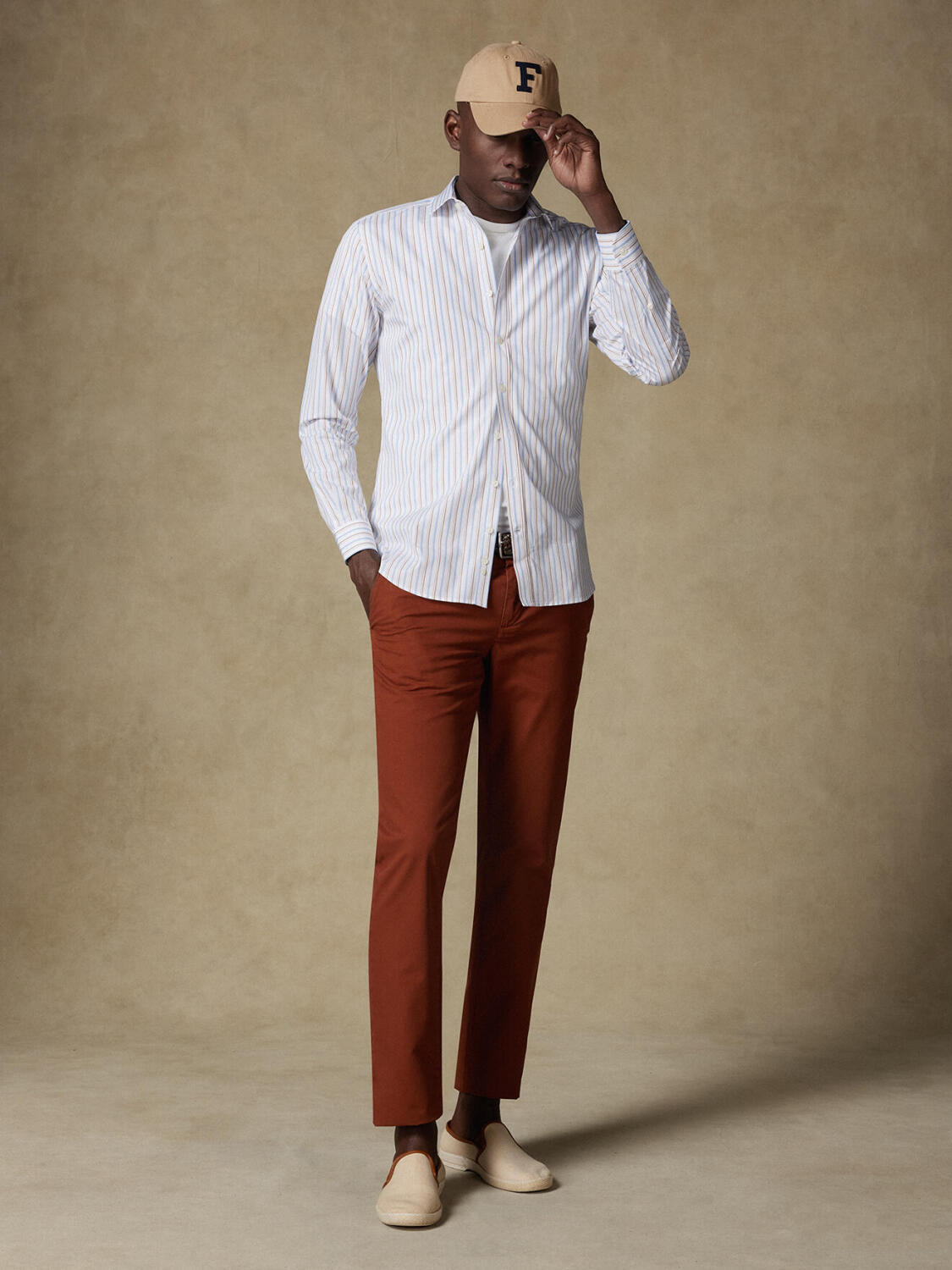 Overhemd Brent met strepen havana