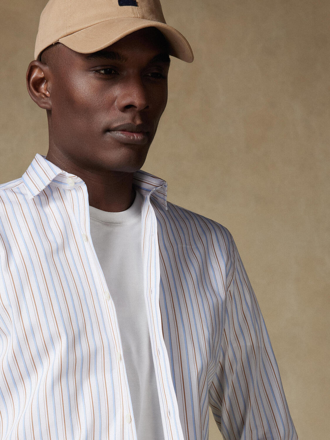 Overhemd Brent met strepen havana