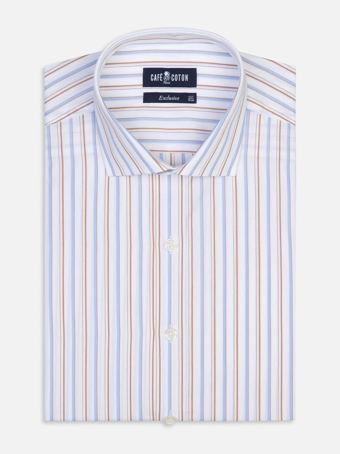 Overhemd Brent met strepen havana