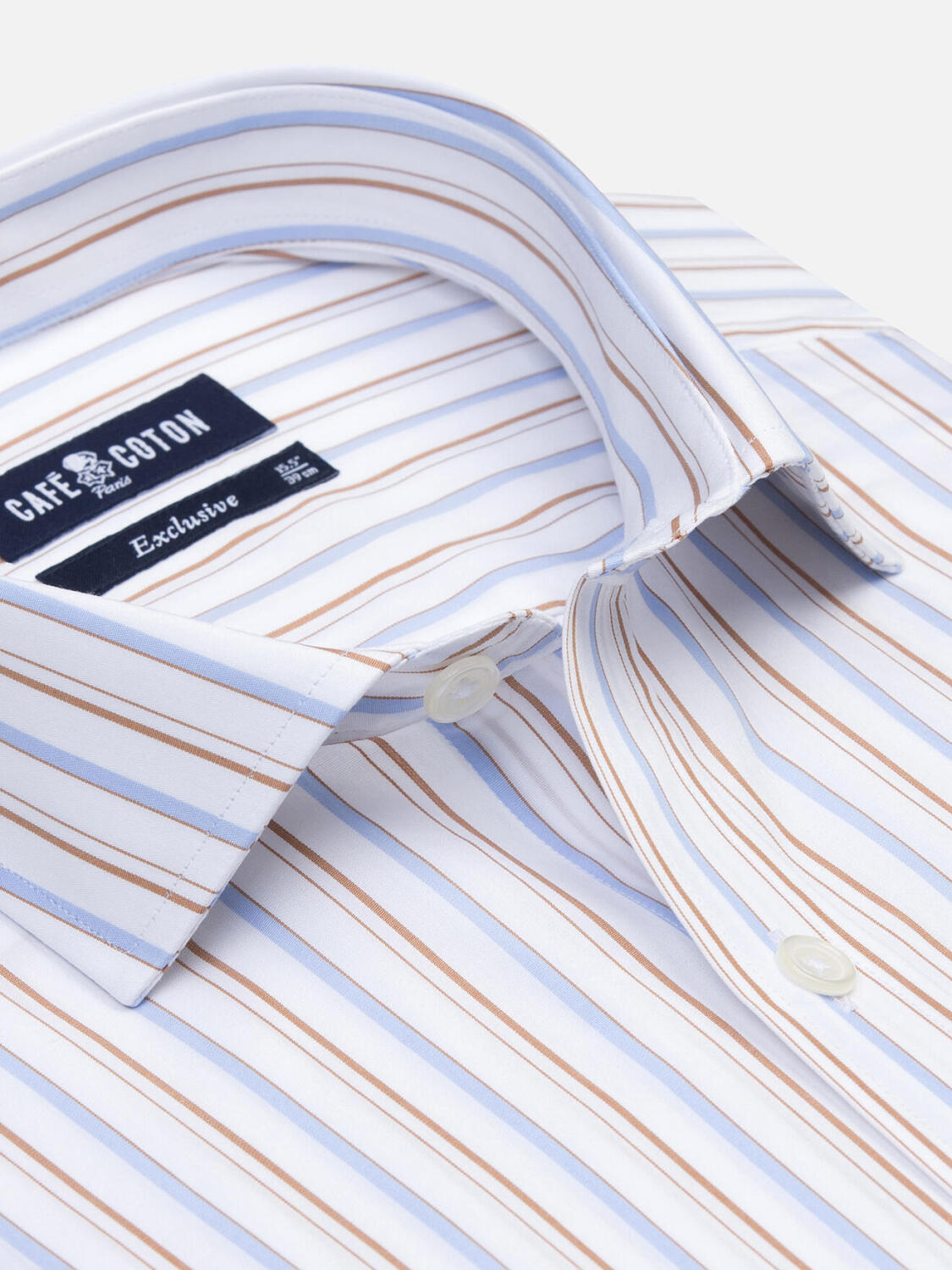 Overhemd Brent met strepen havana